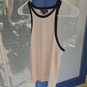 J. Crew Cream and Black Trim Tank Top